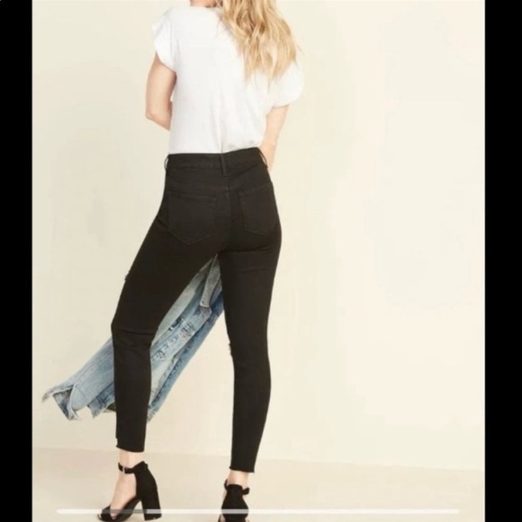 OLD NAVY Rockstar Black Super Skinny Ankle Distressed Jeans—SZ. 6 - Picture 3 of 13
